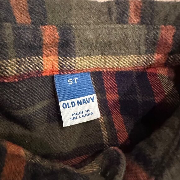 CARTER'S OLD NAVY BOYS 5T LONG SLEEVE FLANNEL BUTTON SHIRTS HOODED - Picture 9 of 11